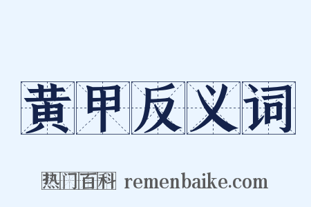 黄甲反义词是什么意思的图片